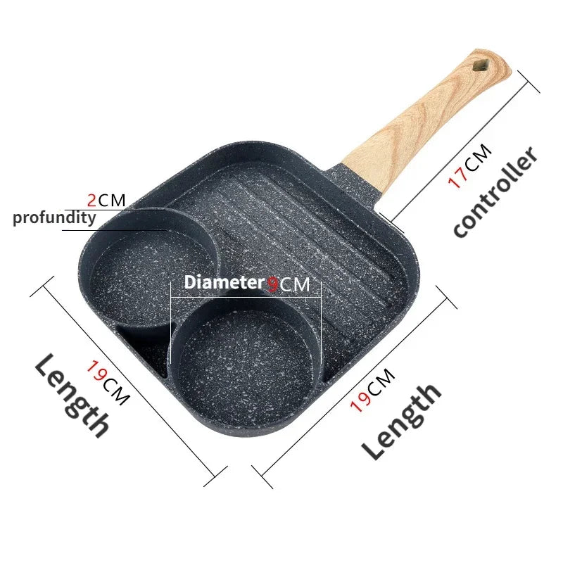 Non-stick 4-Cups segments Pancake Egg Frying Pan Cookware