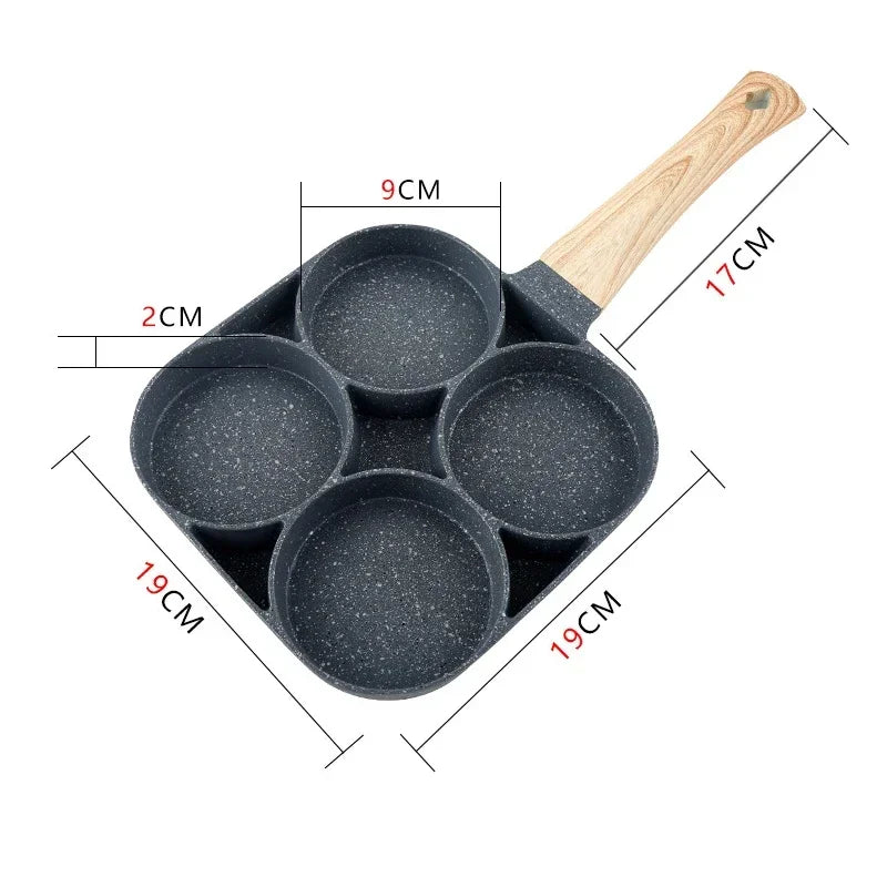 Non-stick 4-Cups segments Pancake Egg Frying Pan Cookware